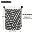 thumbnail image 3 of Caroeas 18.0-Inches Thicken Laundry Basket, Waterproof Large Laundry Basket Drawstring Closure, Collapsible Laundry Basket Soft Leather Handles, Laundry Hamper, Clothes Hamper (Grey Qua trefoil), 3 of 6