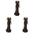 thumbnail image 2 of QualitChoice Robe de Soirée Tenue de Fête Vêtement Festif Col en V Longue Fente pour Bal Cocktail Fin Lavable Robe de Bal Exquise Noire G 3 Pcs, 2 of 6