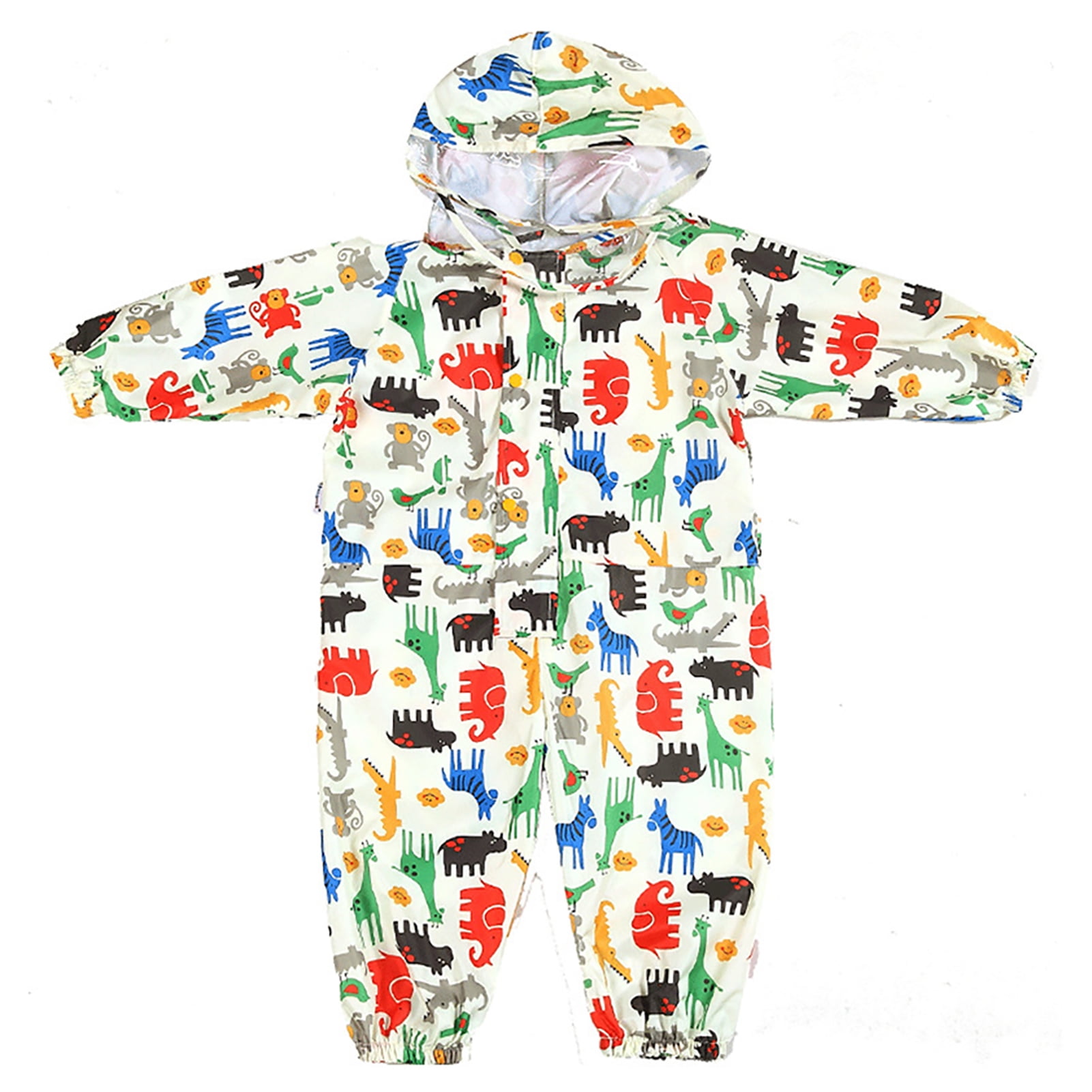Kids Rainsuit Waterproof Jumpsuit Coverall Raincoat Rainwear AllinOne