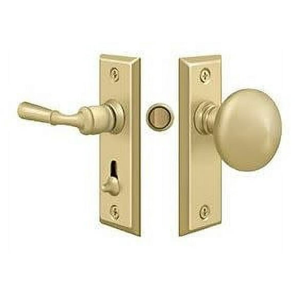 Deltana SDLS480U3-UNL Storm Door Latch; Rectangular; Tubular Lock; Unlacquered Bright Brass Finish