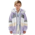 thumbnail image 6 of EnJoCho Girls Fa𝗎x F𝗎r Sher𝗉a Hooded Coat Zipper Fleec𝖾 Jacket Fall Winter Plush Fuzzy Warm Windproof Soft Outerwear Kids Thermal Water Resistant Parka, 6 of 7