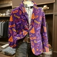 thumbnail image 5 of Men's Mardi Gras Vintage Suit Blazer Mask Feather Pattern Corduroy Suit Blazer Jacket Sport Coat, 5 of 5
