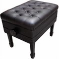 thumbnail image 2 of CPS Imports Genuine Leather Adjustable Artist Concert Piano Bench Stool in Ebony Satin with Music Storage, 2 of 4
