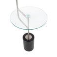 thumbnail image 7 of Symbol Contemporary, Glam Floor Lamp with Clear Glass Side Table, Nickel Metal Accents, Black Marble Base, and White, 7 of 7