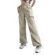 thumbnail image 4 of TRKIYQC Pantalones Cargo Largos para Mujer, Pantalones Rectos Transpirables Casuales Sueltos Grises TRKIYQC  moda, 4 of 10