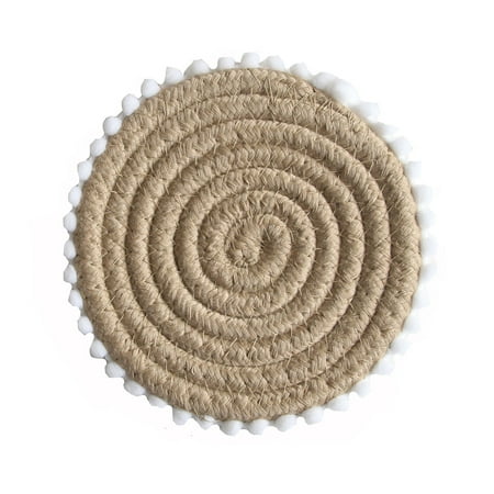 

TOPOINT Woven Coasters Water Absorbent Heat Insulation Tabletop Round Ball Decoration