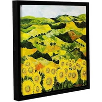ArtWall Allan Friedlander "Sunflowers And Sunshine" Gallery-wrapped Floater-framed Canvas