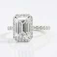 thumbnail image 4 of solitaire jewels 4CT Emerald Moissanite Halo Engagement Ring For Women, 10K White Gold, 4 of 8