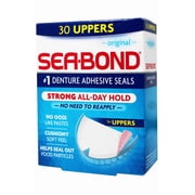 Sea-Bond Secure Denture Adhesive Seals, Original Uppers, Zinc-Free, All-Day-Hold, Mess-Free, 30 Count - 16 Pack