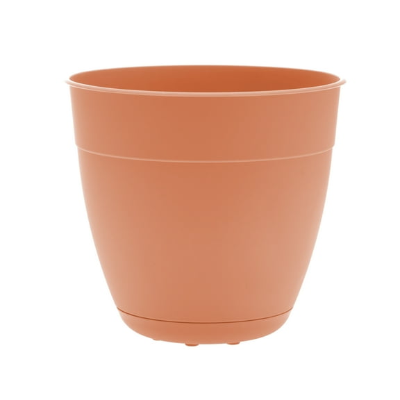 Bloem 20-in Dayton 100% Recycled Plastic Planter with Saucer - Coral Color