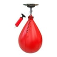thumbnail image 2 of Pelota de pera para boxeo Shamjiam cuero PU con gancho e inflador rojo, 2 of 8
