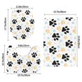 Dog Paw Print 3Piece Set Of Flannel Bath Mats, Highly Absorbent Toilet