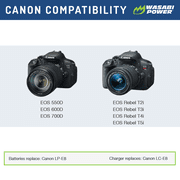 Wasabi Power Battery for Canon LP-E8 (2-Pack)