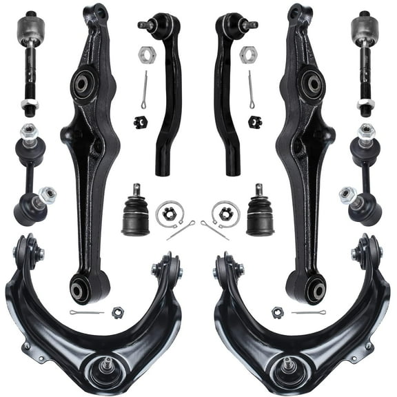 Detroit Axle - 12pc Front Control Arms Lower Ball Joints Sway Bars Tie Rods Replacement for Honda Accord Fits select: 2002 HONDA ACCORD SE, 1998-2001 HONDA ACCORD EX