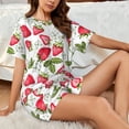 thumbnail image 4 of Rateoe Strawberry1 Pattern Women's Short-Sleeved Pajama Set - 2 Piece Soft and Lightweight Sleepwear Set-4X-Large, 4 of 7