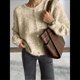 thumbnail image 5 of Suéteres Tipo Cárdigan con Botones para Mujer, de Larga, Cuello Redondo, de Punto Suave y Holgado, para Otoño. Caqui L, 5 of 7