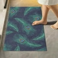 thumbnail image 2 of Coolnut Peacock Feather Anti-Slip Ultra Absorbent Durable Bath Rug with Rubber Backing,24"x16", 2 of 7