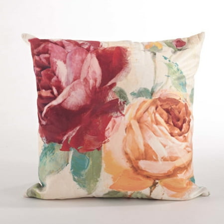 Saro Flower Market Floral Design Down Filled Throw Pillow - Walmart.com
