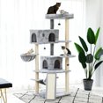 thumbnail image 3 of Pet Cat Tree House Condo Perch Playground Stable Furniture for Kitten Multi-Level Play Tower for Large Cats Cozy Nest Solid Wood ShopWise Round, 3 of 14