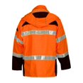 thumbnail image 2 of Rain Jacket, Reflective Piping, Polyester, Class 3 R, Orange, S, 2 of 4