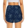 thumbnail image 4 of Uemuo Snowflake Dark Blue Pattern Women's Athletic Shorts High Waisted Running Shorts with Liner Pockets Gym Elastic Workout Shorts-Medium, 4 of 9
