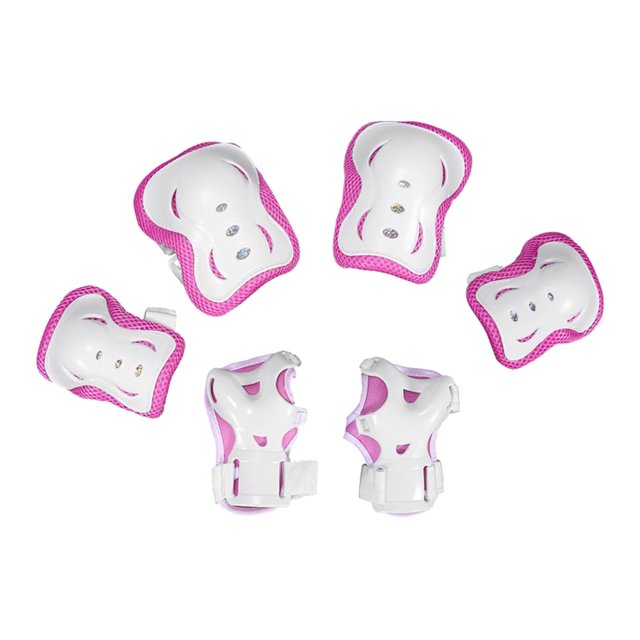 6pcs / set Equipo de protección de patinaje para de almohadil de Rosa Sunnimix Rodilleras para patinaje