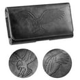 thumbnail image 4 of Leather Holster Embossed Eagle Belt Loop Card Wallet for 6.5 in Phones, 4 of 6