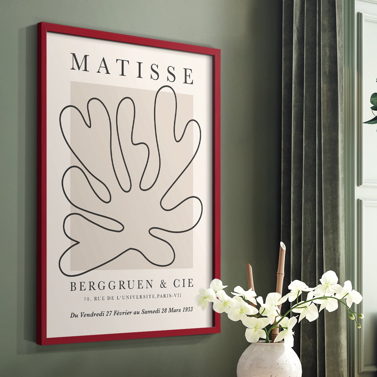 Matisse CCCLXVIII in Red Solid Wood 11 x 14 Framed Print