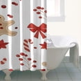 thumbnail image 4 of Red Christmas Gingerbread Man Pattern Shower Curtain 36"x72" ,Bathroom Decorative Shower Curtains Set with 12 Hooks,Modern Waterproof Washable Shower Curtain, 4 of 6