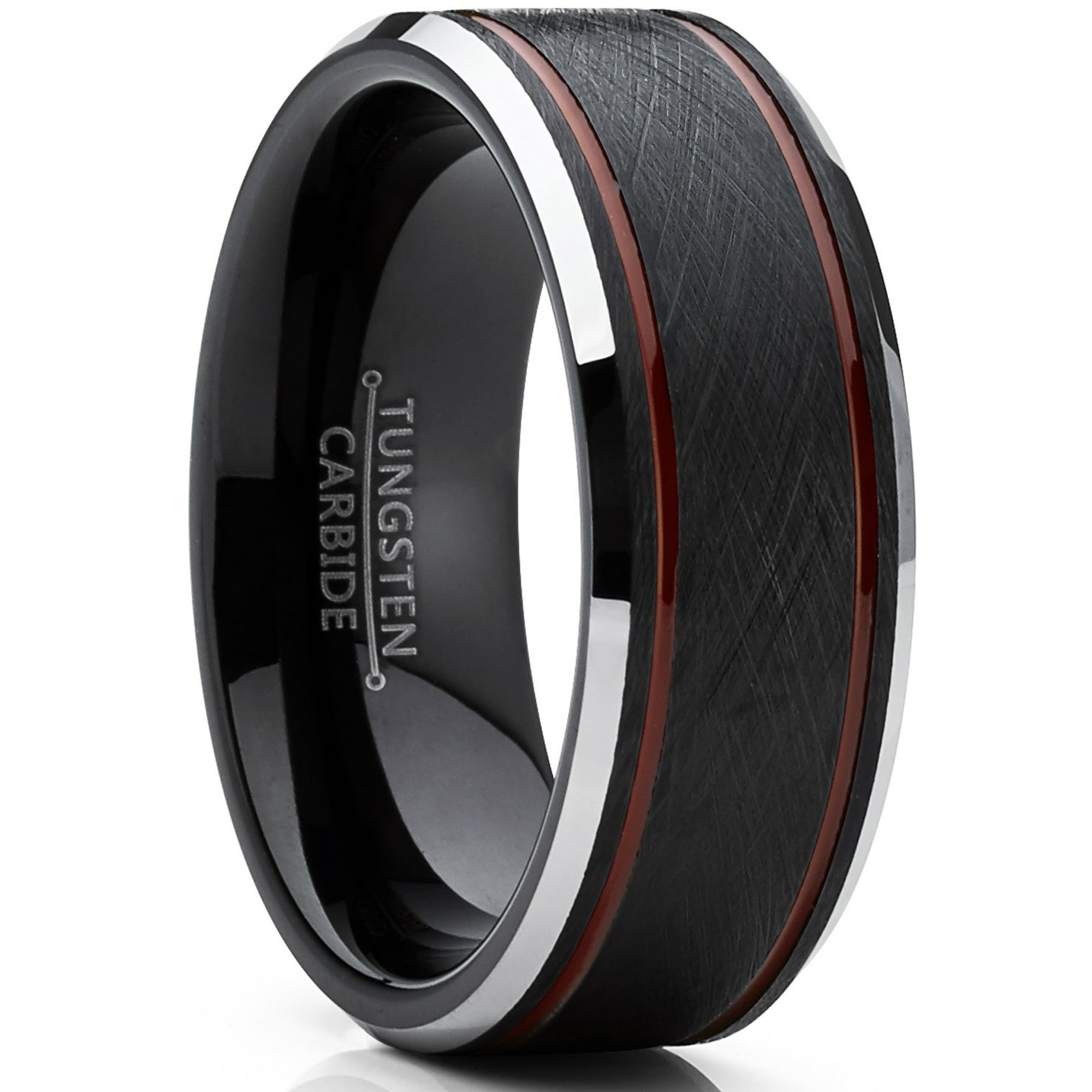 8mm Bague de fianÃ§ailles et mariage en tungstÃ¨ne Anneau en