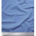 thumbnail image 1 of Soimoi Blue Poly Georgette Fabric Geometric Check Printed Fabric 1 Yard 52 Inch Wide, 1 of 3