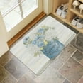 thumbnail image 4 of Retro Door Mat, 17 X 30 Inch Blue Rose Welcome Doormat Decorative Home Floor Mat, Non Slip Rubber Back and Strong Water Absorption for Outdoor Indoor Entrance Decor, 4 of 6