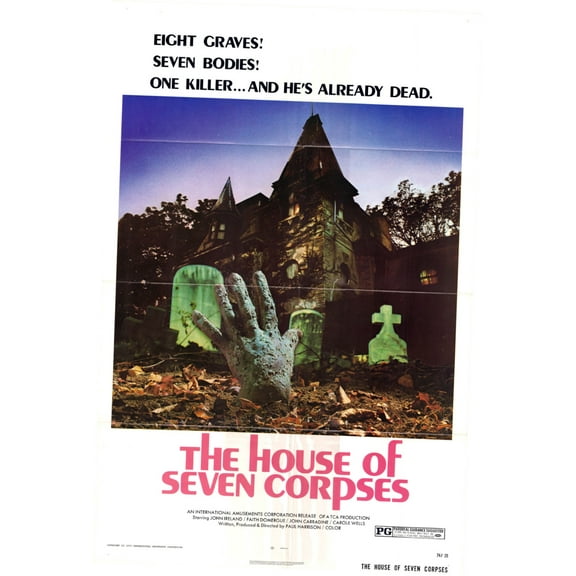 Poster Time House Of Seven Corpses Movie Poster 11inx17in Mini Poster 11x17 poster Color Category: Multi, Unframed, Ages: Adults
