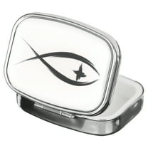 Christian Religious Fish Two Section Medication Pocket Purse Travel Pill Box Case