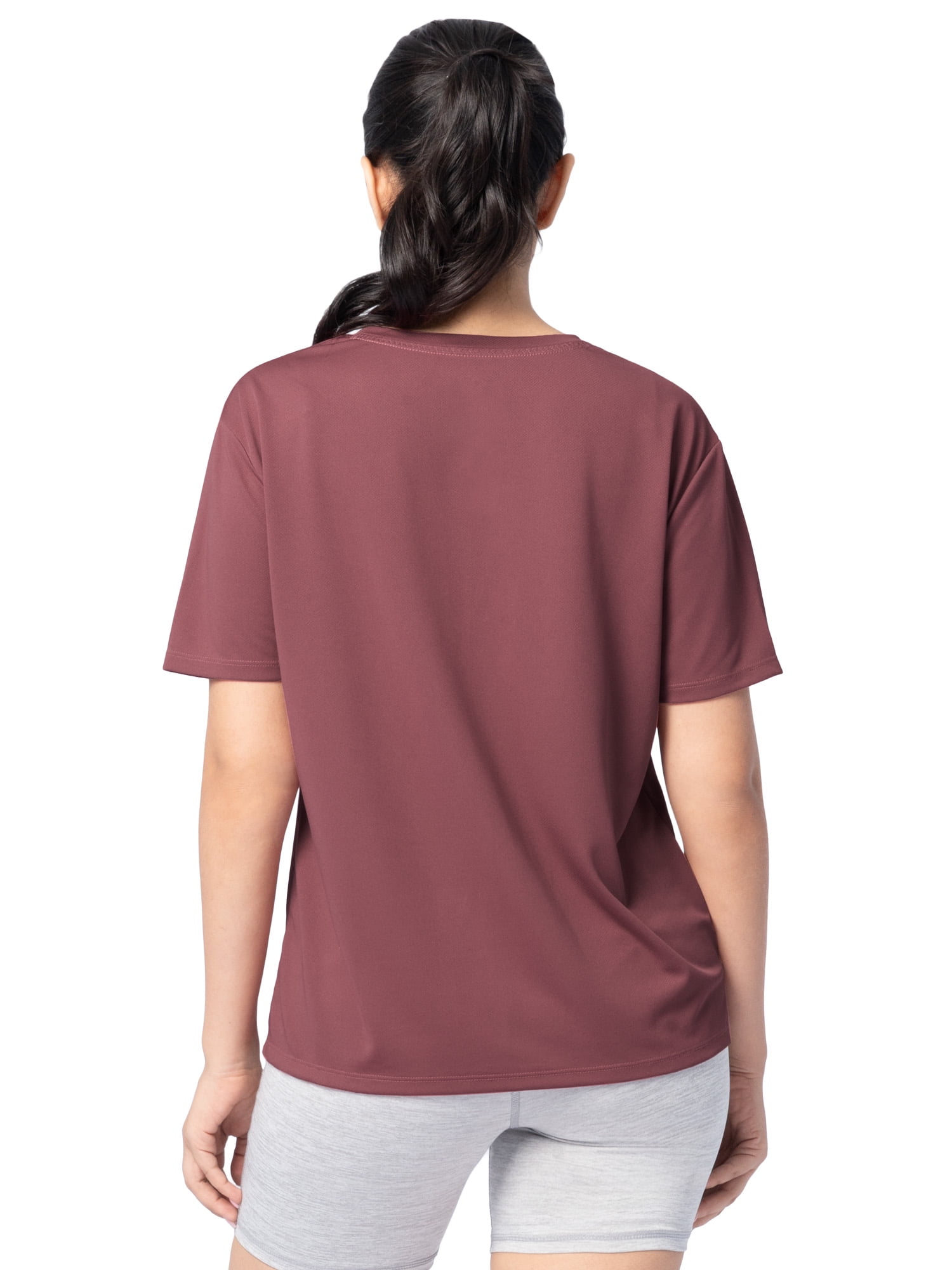 Athletic Works Women's Active Texture Knit V-Neck Tee, Sizes XS-XXXL