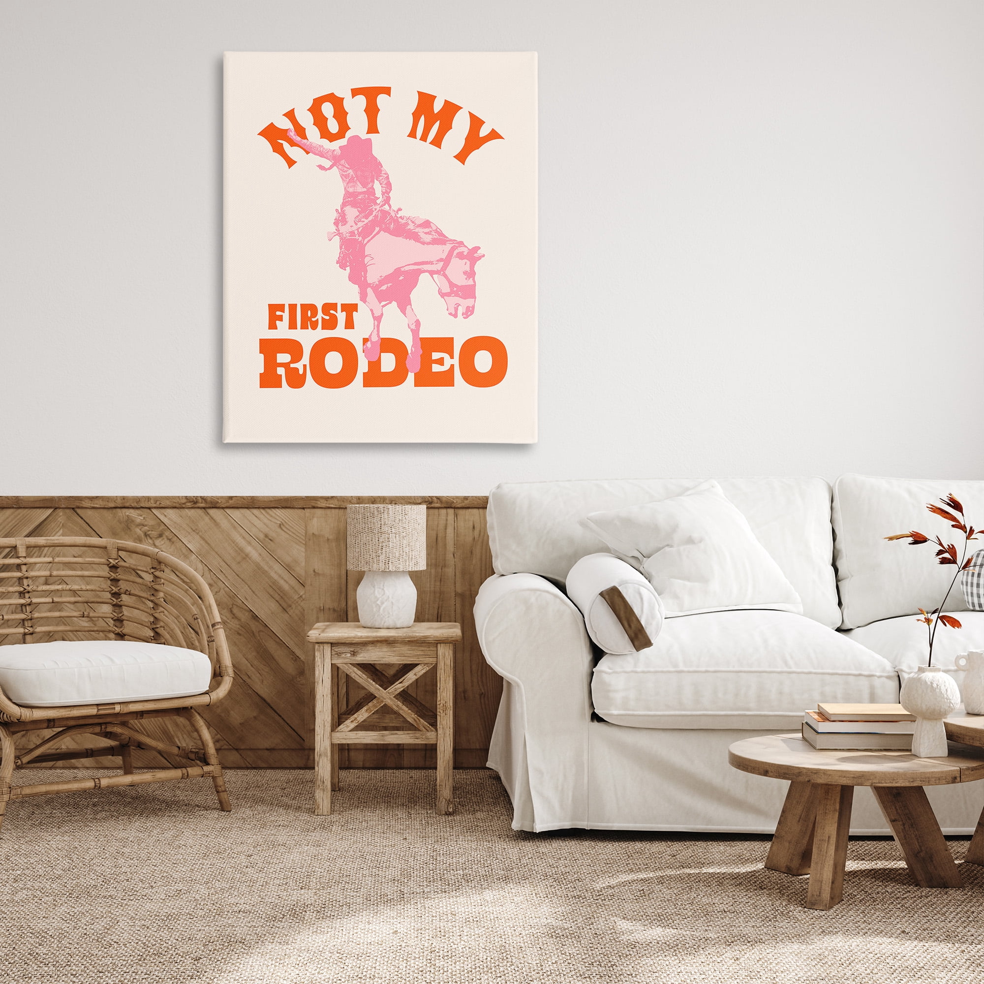 Stupell Industries Not My First Rodeo Phrase Animals & Insects Painting Gallery Wrapped Canvas Art Print Wall Art, 36 x 48