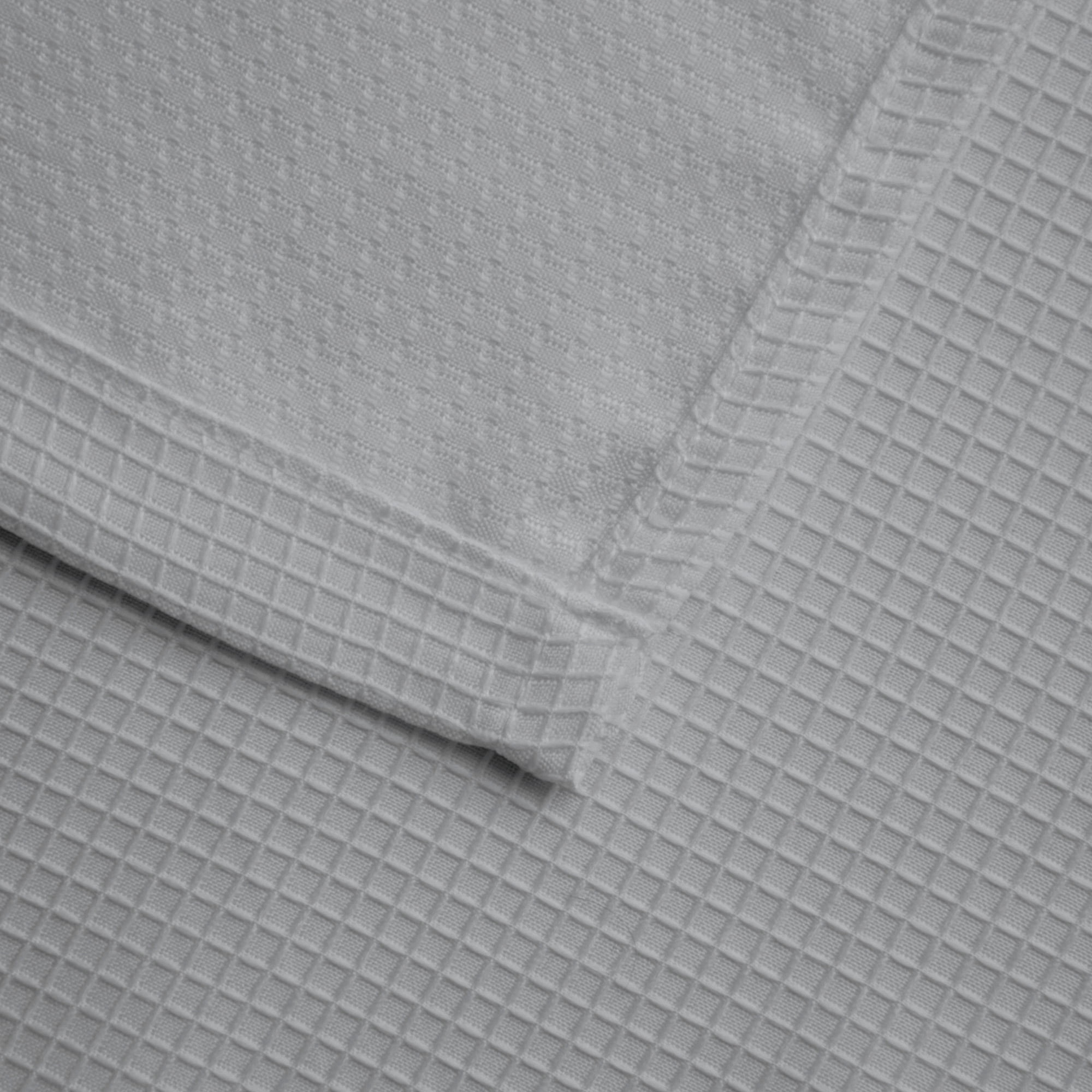 Mainstays Waffle-Weave Fabric Shower Curtain, Textured Cotton Blend with Recycled Polyester, 72” x 72”, Light Grey