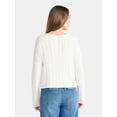 thumbnail image 3 of No Boundaries Wide Ribbed Scoop Neck Sweater, Midweight, Women's, 3 of 4