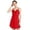 01-Red696, variant on Wxolcjlv Solid Print Nightgown for Womens Short Sleeve Crew Neck Sleep Dress Night Suit