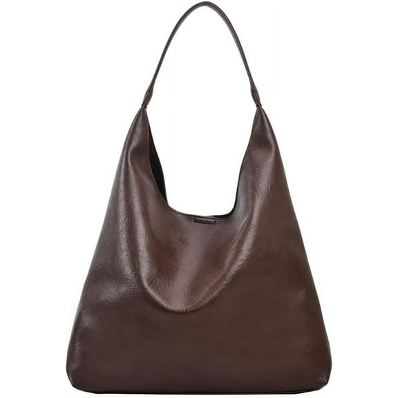 HMSHA Faux Leather Tote Bag Women Hobo Bag Trendy Slouchy Work Tote College Tote Handbag Shoulder Bag