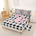 thumbnail image 2 of Manfei Geometric Gingham Letter R Queen Sheets,Personalized Monogrammed Gifts Queen Sheet Sets,4-Piece,1 Flat Sheet,1 Fitted Sheet and 2 Pillowcases, 2 of 6