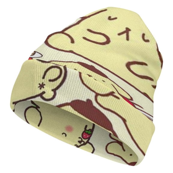 Pompompurin Winter Beanie Hats for Men Women, Warm Cozy Knitted Cuffed Skull Cap