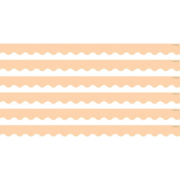 Teacher Created Resources Peach Scalloped Border Trim, 35 Feet Per Pack, 6 Packs