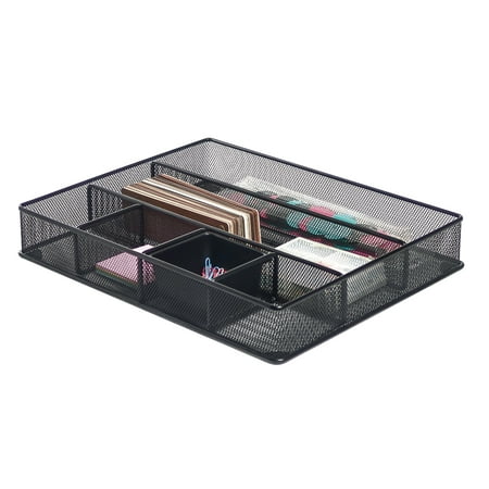 UPC: 0735854740542 | Brenton Studio™ Metro Mesh Large Drawer Organizer  2 7/16 H x 15 1/8 W x 11 9/10 D  Black