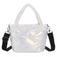 thumbnail image 1 of Bolso Hombro Acolchado Algodón Bolso Mano Cruzado Acolchado Invierno para Mujer (Blanco), 1 of 9