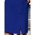 thumbnail image 4 of DARING DIVA Knee Length Short Sleeve Button Decor Bodycon Dress S Royal Blue, 4 of 6
