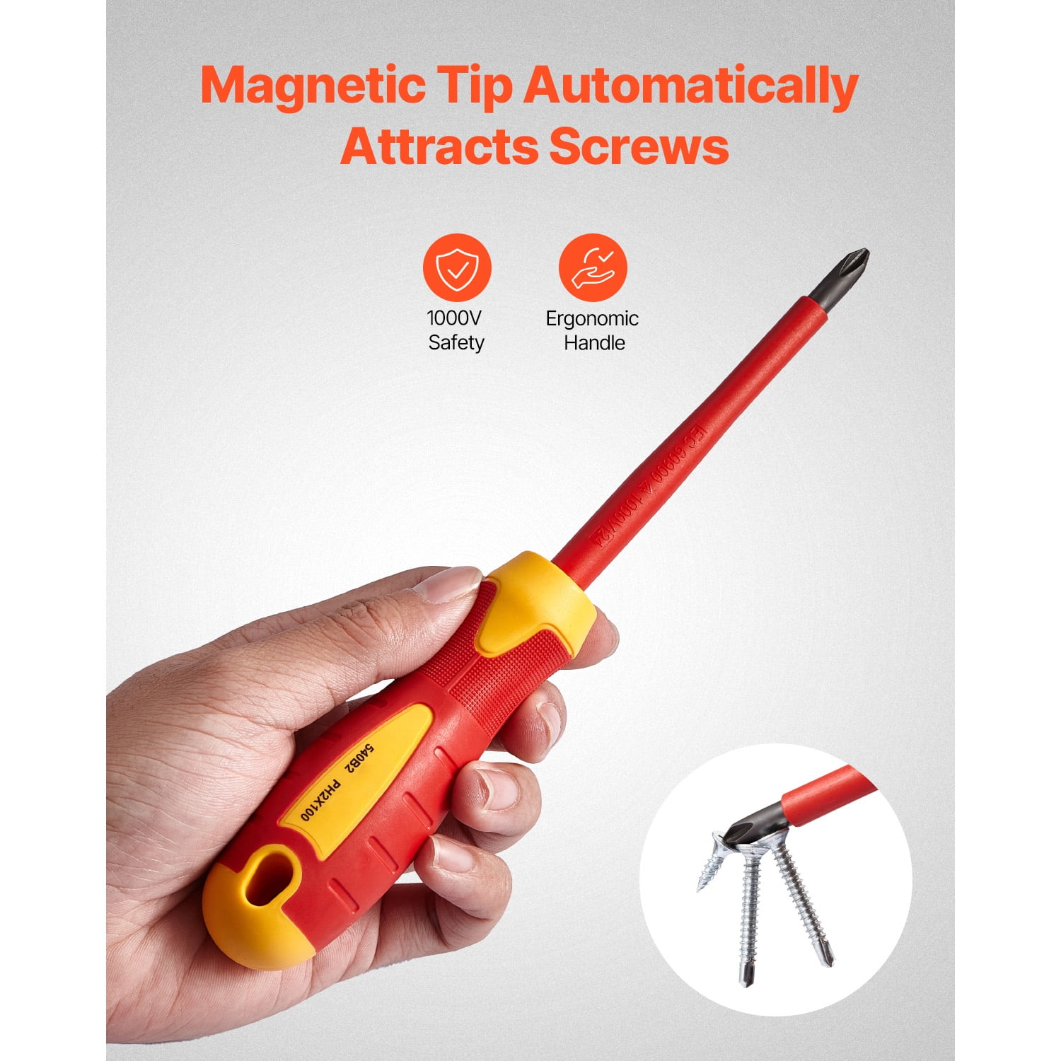 KFFKFF Insulated Screwdriver Set, 12-Unit Professional Electrician Screwdriver Collection, 1000V Insulation-Enhanced Electrician Equipment Set, Incorporating Magnetic Phillips
