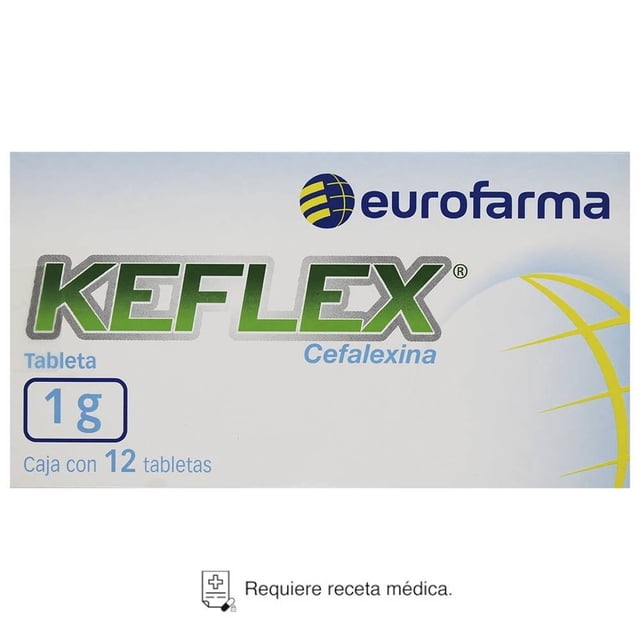 Keflex Cefalexina 1 g 12 tabletas