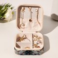 thumbnail image 6 of Fox Square Travel Jewelry Box Earring Necklace Bracelet Holder Organizer Stand Display Case Decorative Storage Box, 6 of 6