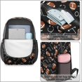 thumbnail image 4 of Football Arrow Black Pattern 17" School Backpacks for Teens,Waterproof Oxford Fabric,S-Shape Padded Straps for School,Travel,Hiking,Camping, 4 of 6